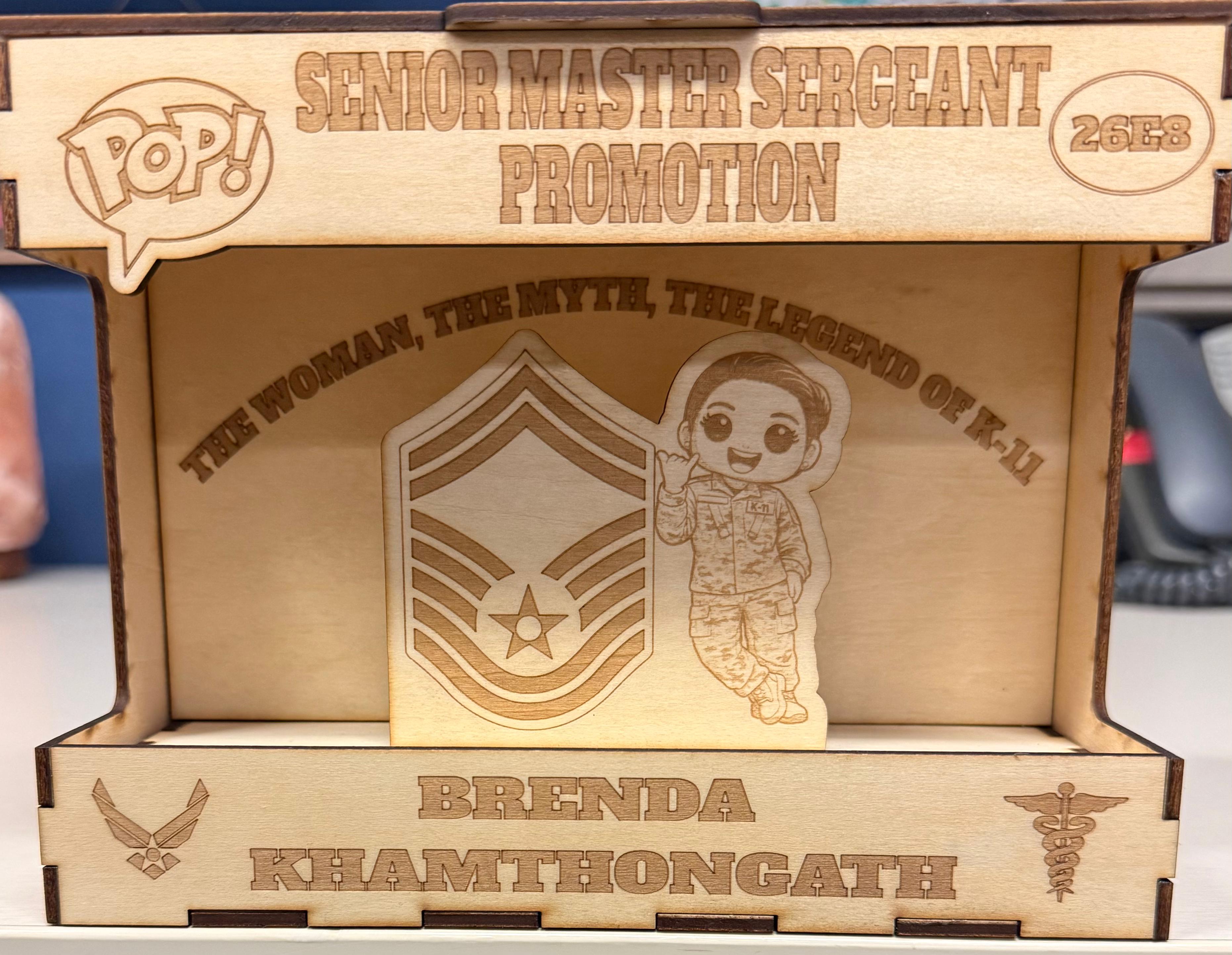 Custom Funko Pop box — Senior Master Sergeant Promotion, Brenda Khamthongath